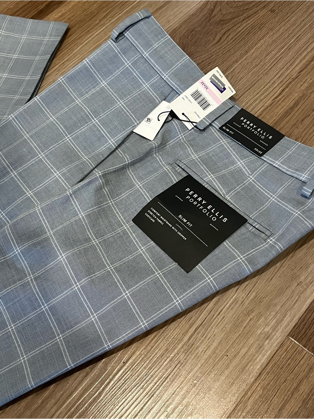 *NEW* Perry Ellis Portfolio Slim Fit Dress Pants Men’s 32x32 Light Grey Window